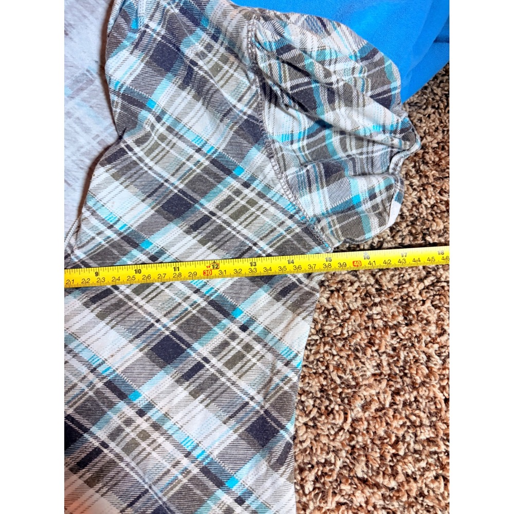 ❌❌❌SOLD❌❌❌Y2K Chances R Plaid Short Sleeve Zip Up Hoodie Puff Sleeve Small #7 - Picture 5 of 5